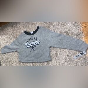 NFL Dallas Cowboys Gray Crewneck Cropped Sweatshirt Girls size M NWT